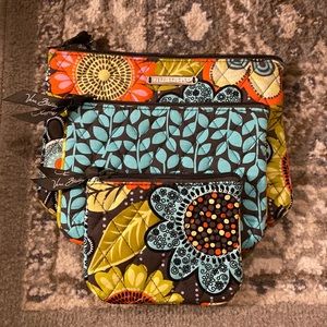 Vera Bradley Cosmetics Bags-SET of 3 Floral